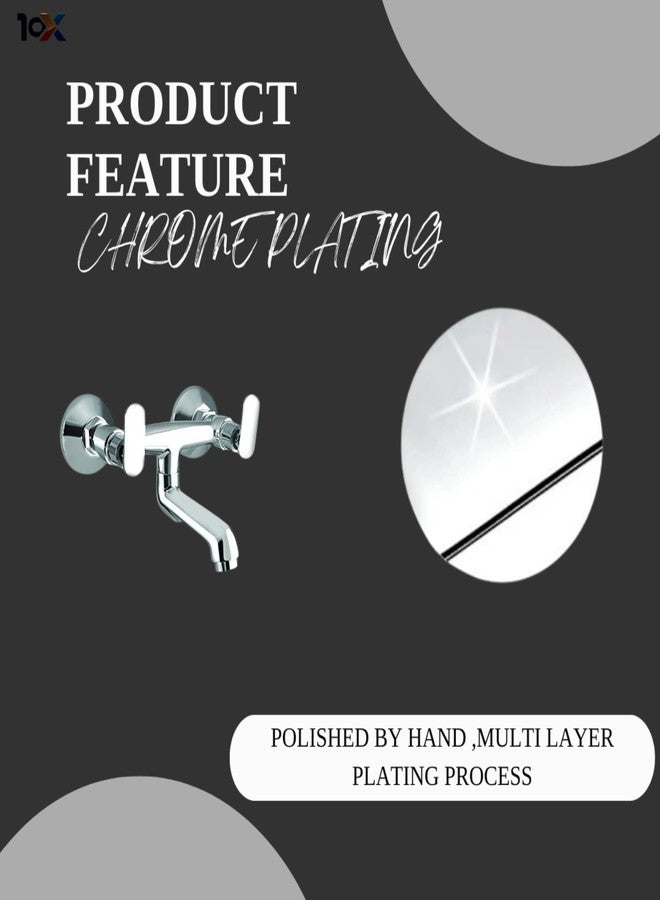 10X Brass Wall Mixer CP-9077 Non-Telephonic for Bathroom/Wall Mount Chrome Plated - Image 3